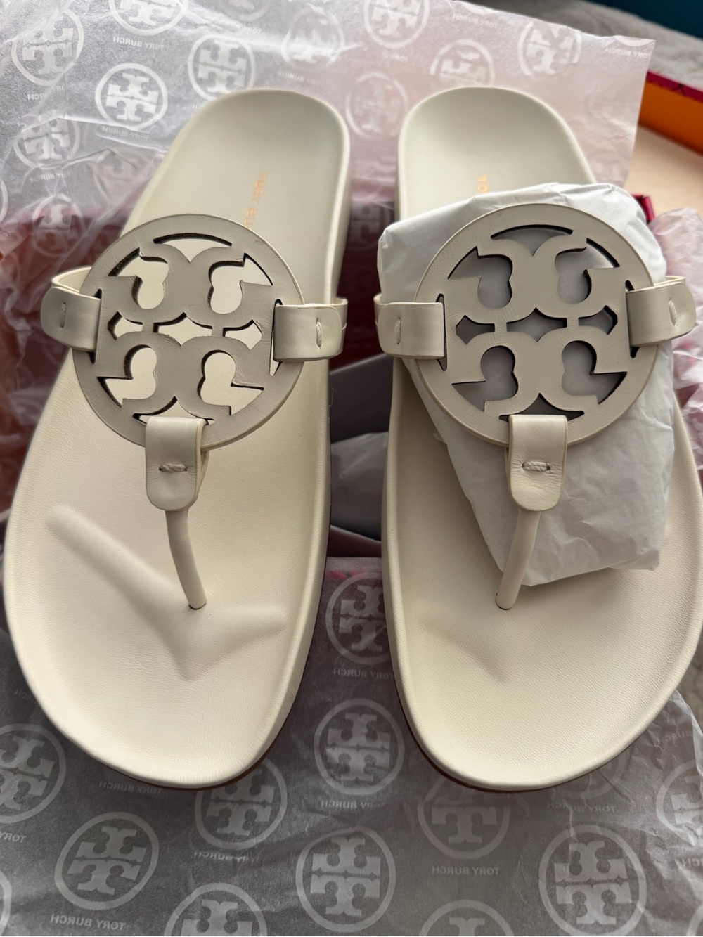 Tory Burch Women's Miller Cloud Sandals, New Ivory, 10 Medium US
